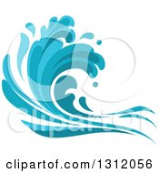 Poster, Art Print Of Blue Splash Or Surf Wave 2