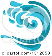 Poster, Art Print Of Blue Splash Or Surf Wave 4