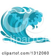 Poster, Art Print Of Blue Splash Or Surf Wave 6