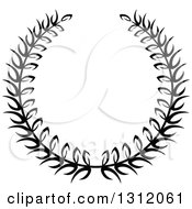 Clipart Of A Black And White Laurel Wreath 19 Royalty Free Vector Illustration