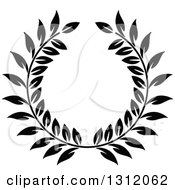 Clipart Of A Black And White Laurel Wreath 20 Royalty Free Vector Illustration
