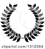 Clipart Of A Black And White Laurel Wreath 18 Royalty Free Vector Illustration