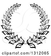 Poster, Art Print Of Black And White Laurel Wreath 21