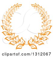 Clipart Of A Orange Laurel Wreath 21 Royalty Free Vector Illustration