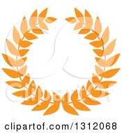 Clipart Of A Orange Laurel Wreath 17 Royalty Free Vector Illustration