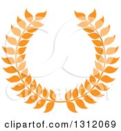 Clipart Of A Orange Laurel Wreath 18 Royalty Free Vector Illustration