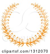 Clipart Of A Orange Laurel Wreath 19 Royalty Free Vector Illustration