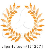 Clipart Of A Orange Laurel Wreath 20 Royalty Free Vector Illustration