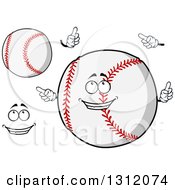 Poster, Art Print Of Cartoon Face Hands And Baseballs