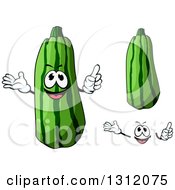 Clipart Of A Cartoon Face Hands And Zucchinis Royalty Free Vector Illustration