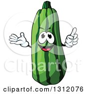 Cartoon Zucchini Character Holding Up A Finger And Presenting
