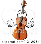 Poster, Art Print Of Cartoon Violin Character Holding Up A Finger