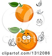 Clipart Of A Cartoon Face Hands And Navel Oranges Royalty Free Vector Illustration