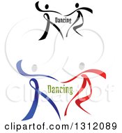 Clipart Of Ribbon Couples Dancing With Text Royalty Free Vector Illustration