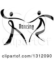 Poster, Art Print Of Black And White Ribbon Couple Dancing Together With Text