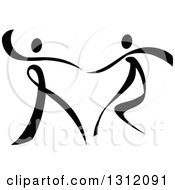 Poster, Art Print Of Black And White Ribbon Couple Dancing Together