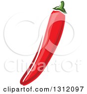Clipart Of A Cartoon Red Chili Pepper Royalty Free Vector Illustration