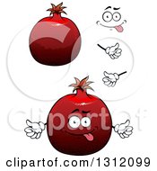 Poster, Art Print Of Cartoon Face Hands And Pomegranates 2