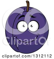 Clipart Of A Cartoon Plum Character Smiling Royalty Free Vector Illustration
