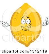 Clipart Of A Cartoon Lemon Character Holding Up A Finger Royalty Free Vector Illustration