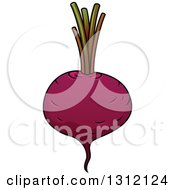 Clipart Of A Cartoon Beet And Stalks Royalty Free Vector Illustration