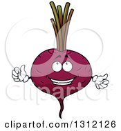 Clipart Of A Cartoon Beet Character Giving A Thumb Up Royalty Free Vector Illustration