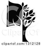 Poster, Art Print Of Black And White Tree And Half Book