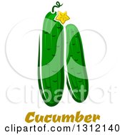 Clipart Of Cartoon Cucumbers Over Text Royalty Free Vector Illustration