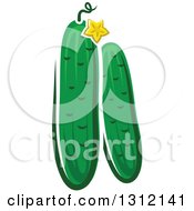 Clipart Of Cartoon Cucumbers Royalty Free Vector Illustration