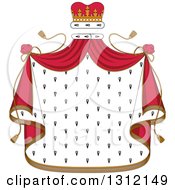 Patterned Royal Mantle With A Red Crown And Drapes