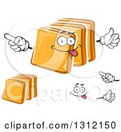 Clipart Of A Cartoon Face Hands And Toast Royalty Free Vector Illustration