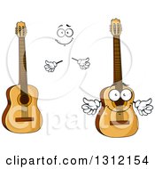Poster, Art Print Of Cartoon Face Hands And Acoustic Guitars