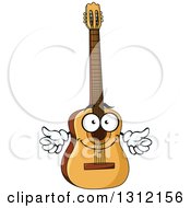 Poster, Art Print Of Cartoon Acoustic Guitar Character Giving Two Thumbs Up