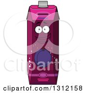 Clipart Of A Happy Prune Or Plum Juice Carton 6 Royalty Free Vector Illustration