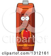 Clipart Of A Cartoon Peach Apricot Or Nectarine Juice Carton Character 3 Royalty Free Vector Illustration