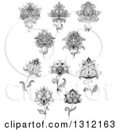 Poster, Art Print Of Black And White Henna Flowers 5