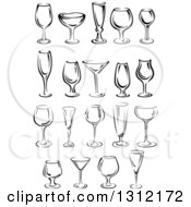 Poster, Art Print Of Black And White Wine Glases