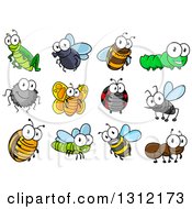 Clipart Of Cute Cartoon Insects Royalty Free Vector Illustration by Vector Tradition SM