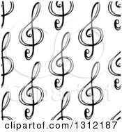 Clipart Of A Seamless Background Pattern Of Black And White Music Notes Royalty Free Vector Illustration