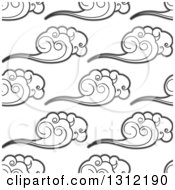 Clipart Of A Seamless Background Pattern Of Grayscale Clouds Royalty Free Vector Illustration