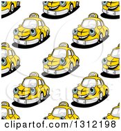 Poster, Art Print Of Seamless Pattern Background Of Happy Yellow Taxi Cabs