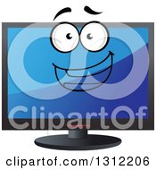 Clipart Of A Happy Tv Or Computer Screen Character Royalty Free Vector Illustration