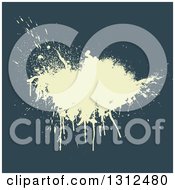 Poster, Art Print Of Pastel Yellow Ink Splat On Teal