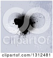 Poster, Art Print Of Grungy Black Ink Splat Over Distressed Purple