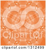 Poster, Art Print Of White And Orange Geometric Snowflake Background