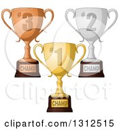 Poster, Art Print Of Fist Second And Third Place Championship Trophies