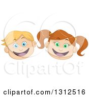 Poster, Art Print Of Happy Excited Caucasian Child Faces