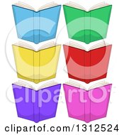 Poster, Art Print Of Cartoon Open Colorful Books