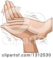 Poster, Art Print Of Cartoon Clapping Caucasian Hands