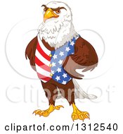 Poster, Art Print Of Handsome Bald Eagle Wearing An American Vest And Standing With Hands On His Hips